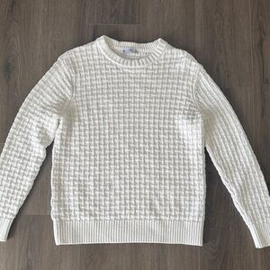 Mango Men’s White Textured Sweater
